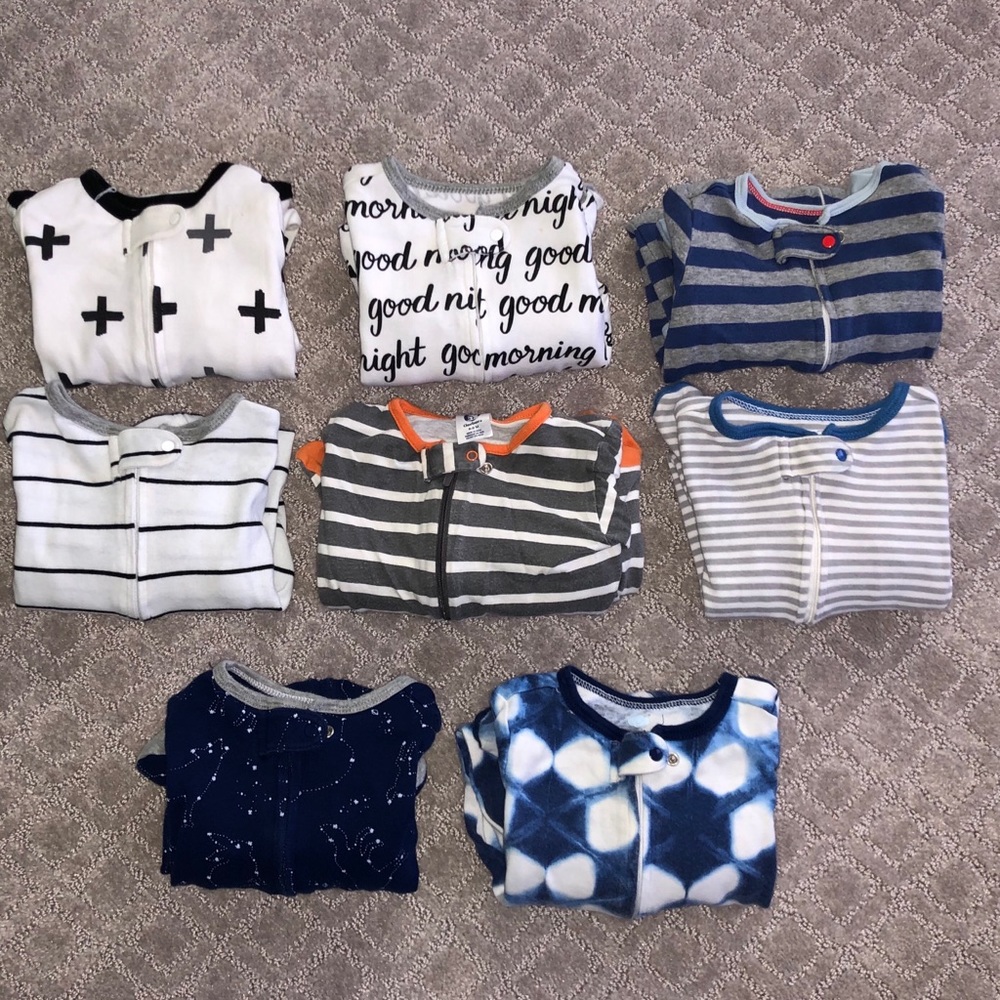 Lot of 6-9 mos sleeper footy jammies